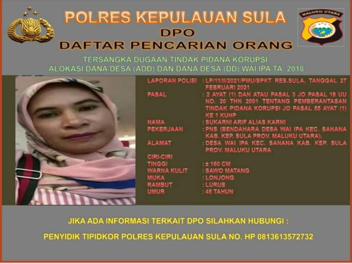 Polisi Buru Dua Orang Tersangka DPO